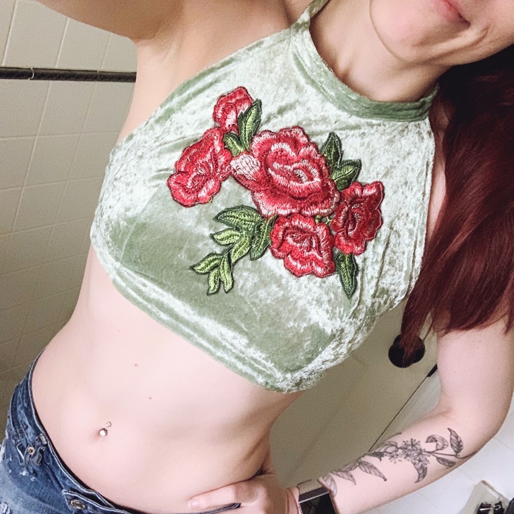 Velvet Rose Halter Top